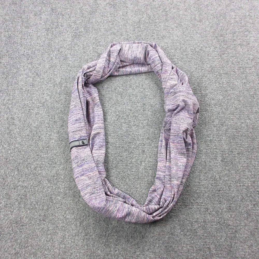 Lululemon Scarf Womens 33x33 Purple Stripe Jersey Button Wrap Rectangle Multiway